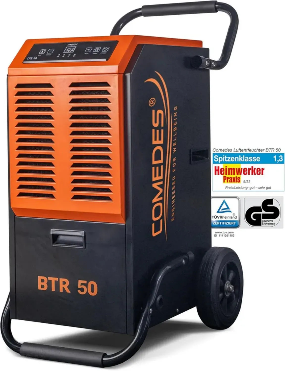Effektiver Comedes Luftentfeuchter BTR 50 für große Räume bis 100m²
