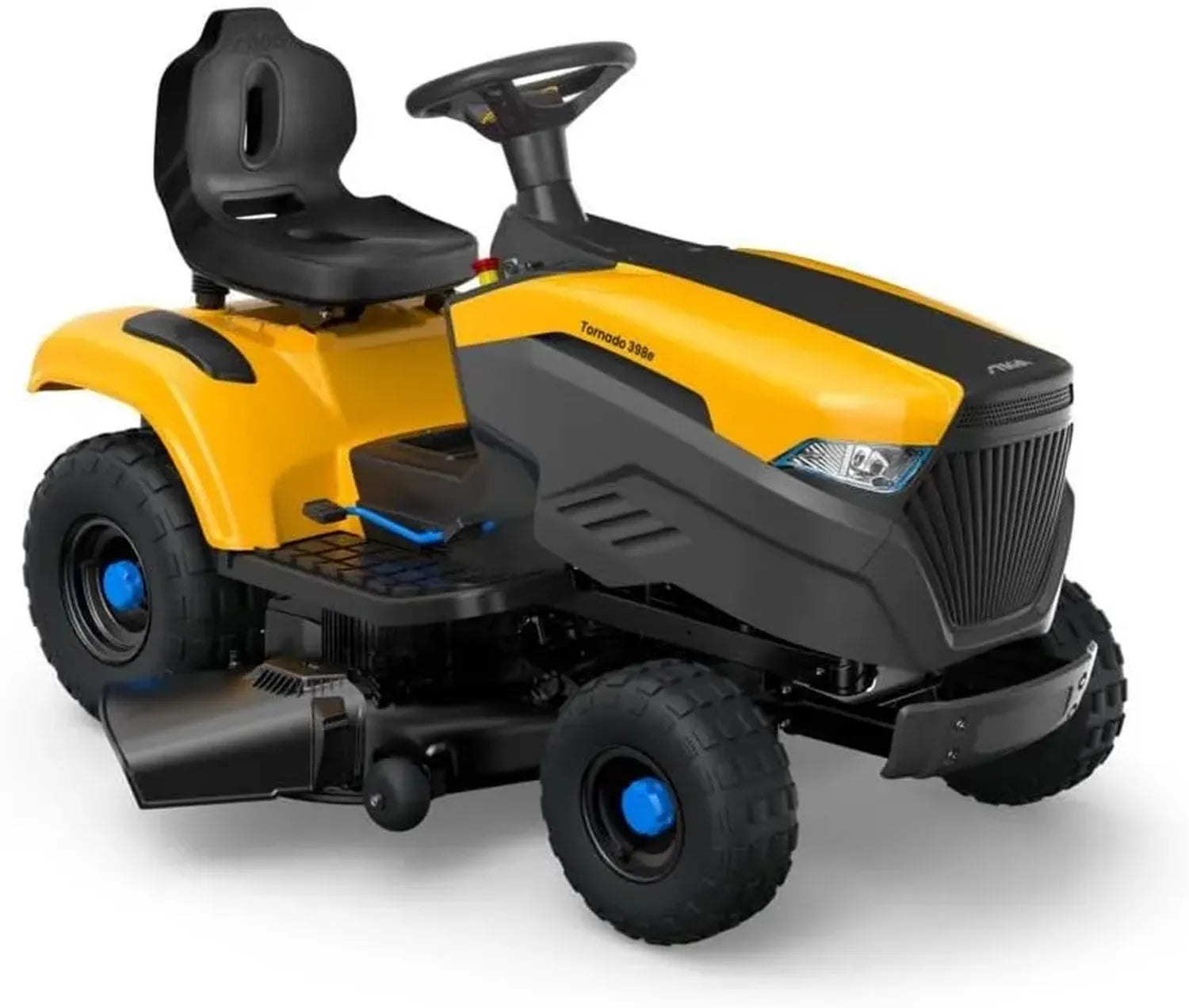 STIGA Tornado 398e Akkurasenmäher-Traktor mit 98 cm Schnittbreite, Mulchsystem und Seitenauswurf, 48V 30Ah Batterie